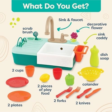 B. toys Splash-n-Scrub Sink Playset with Color Changing Accessories