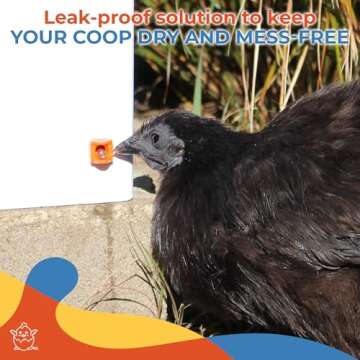 Lil'Clucker Horizontal Chicken Waterer Nipples, Pack of 15 Chicken Nipple Waterer with Drill Bits, Easy Install Automatic Chicken Waterer System, No Leak Chicken Water Feeder, Poultry Waterer - Orange