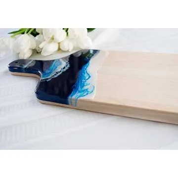 Ocean Beach Theme Wood Cutting Board with handle or Cheese Serving Board Party Tray Coastal Decor, Charcuterie board