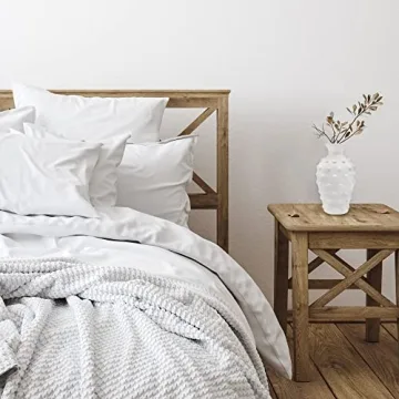 Elegant AuldHome Vintage White Hobnail Ceramic Vase