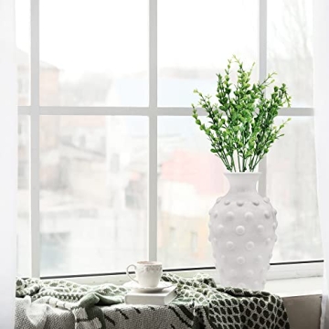 Elegant AuldHome Vintage White Hobnail Ceramic Vase