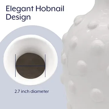 Elegant AuldHome Vintage White Hobnail Ceramic Vase