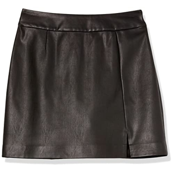 The Drop Women's Aiden Vegan Leather Mini Skirt, Black, S