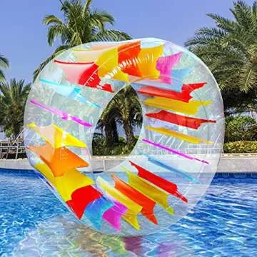 Joliyoou 47" Inflatable Water Wheel Float for Kids