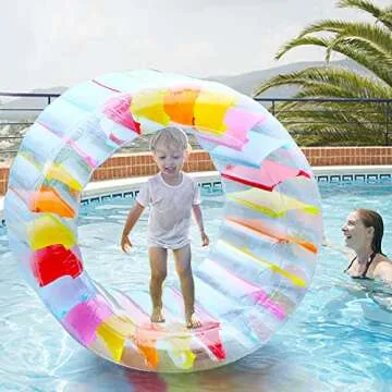 Joliyoou 47" Inflatable Water Wheel Float for Kids