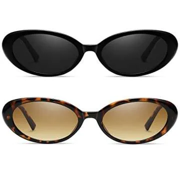 Verfimaci Retro Oval Sunglasses for Women Driving Fashion Cat Eye Glasses