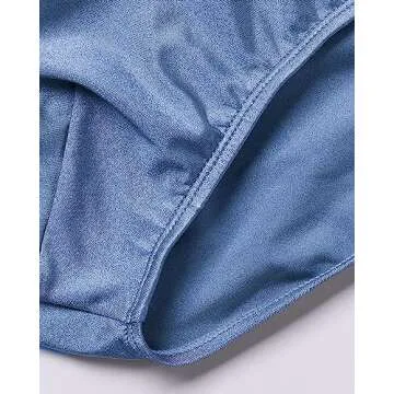 YUZHOU Men's Solid Swim Briefs Low Rise Beach Bikini with Adjustable Drawstring Quick Dry Swimsuit for Men Swimwear(2202-Sky Blue-L)