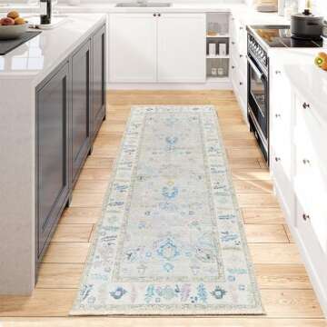 Luria Rugs Machine Washable Non-Slip Runner Rug 12 Ft