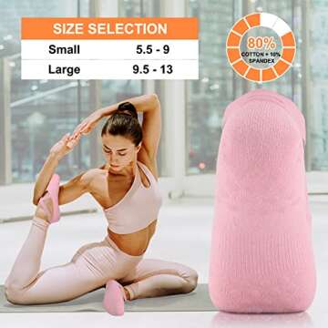 Diu Life 3 Pack Pilates Socks Yoga Socks with Grips for Women Non Slip, Workout, Pure Barre, Ballet, Dance, Hospital Socks