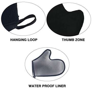 2 Pack Self Tanning Mitt Applicator Kit Set, Self Tanning Glove and Self Tanner Flat Top Brush, Tan Applicator for Sunless Self Tan (Black)