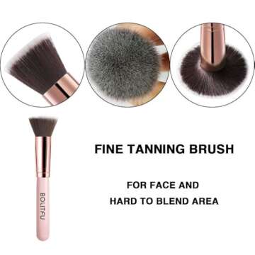 2 Pack Self Tanning Mitt Applicator Kit Set, Self Tanning Glove and Self Tanner Flat Top Brush, Tan Applicator for Sunless Self Tan (Black)