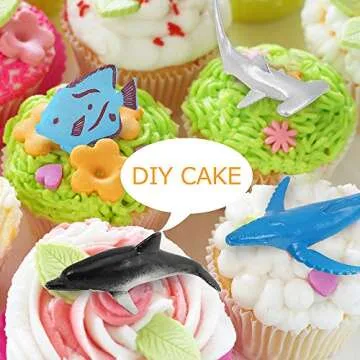 Auihiay 36 Pieces Ocean Sea Animals Assorted Mini Vinyl Plastic Animal Set Realistic Under The Sea Life Figure for Child Educational