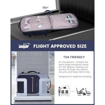 LOVEVOOK 40L Travel Backpack - Large Carry On Backpack with Packing Cubes