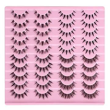 Versatile Manga Lashes - 20 Pairs of Natural Look DIY False Eyelashes