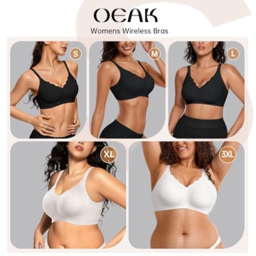 OEAK Wireless Push Up Bra Comfortable Support for Women