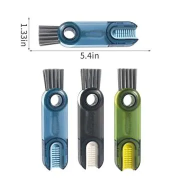 3 in 1 Cup Lid Gap Cleaning Brush Set, Multifunctional Insulation Bottle Cleaning Tools, Mutipurpose Tiny Silicone Cup Holder Cleaner, Home Kitchen Cleaning Tools (3Pcs Blue)