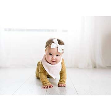 Copper Pearl Baby Bandana Bibs - 6 Pack Soft Cotton Baby Bibs for Drooling and Teething, Absorbent Drool Bibs for Baby Girl, Adjustable to Fit Newborns to Toddlers, Tons of Styles (Sunny Set)