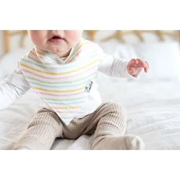 Copper Pearl Baby Bandana Bibs - 6 Pack Soft Cotton Baby Bibs for Drooling and Teething, Absorbent Drool Bibs for Baby Girl, Adjustable to Fit Newborns to Toddlers, Tons of Styles (Sunny Set)