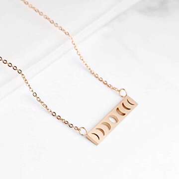 Rose Gold Moon Phase Necklace - Elegant Moon Jewelry Gift