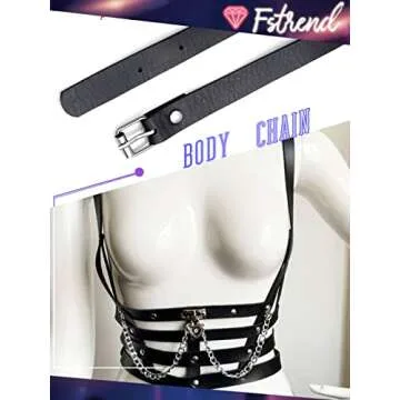 Fstrend Punk Leather Body Chain for Women - Stylish Accessory
