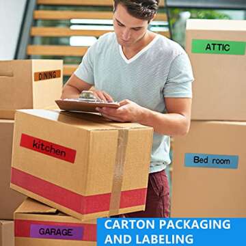 COSIMIXO 6-Pack Rainbow Colored Duct Tape 15 Yards x 2 Inch Heavy Duty, No Residue, Tear by Hand & W...