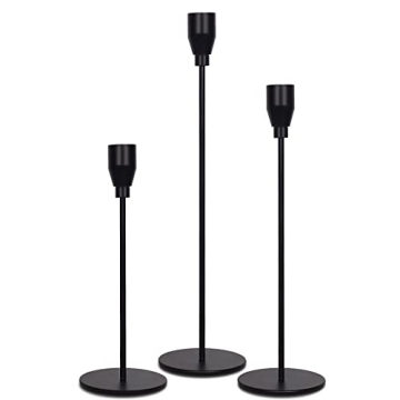 Elegant Black Candle Holder Set of 3 for All Occasions