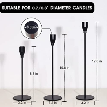 Elegant Black Candle Holder Set of 3 for All Occasions
