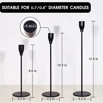 Elegant Black Candle Holder Set of 3 for All Occasions