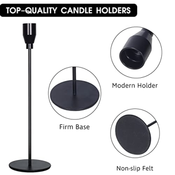 Elegant Black Candle Holder Set of 3 for All Occasions