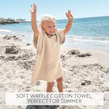 ZICOTO Soft Hooded Beach Towel for Kids - Cute Towel for Babies and Toddler Made of Waffle Cotton - ...