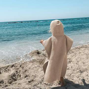 ZICOTO Soft Hooded Beach Towel for Kids - Cute Towel for Babies and Toddler Made of Waffle Cotton - Perfect Lightweight and Absorbent for Bath, Beach, Pool