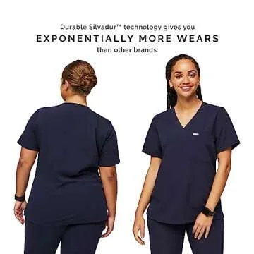 Comfortable Women's Scrub Top - FIGS Catarina Navy Blue