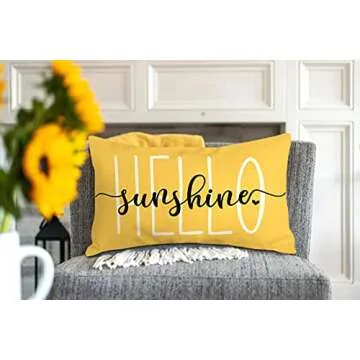 4TH Emotion Summer Hello Sunshine Pillow Cover for Home