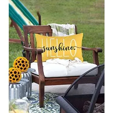 4TH Emotion Summer Hello Sunshine Pillow Cover for Home