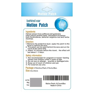 MQ Motion Sickness Patches for Travel, 20 Count