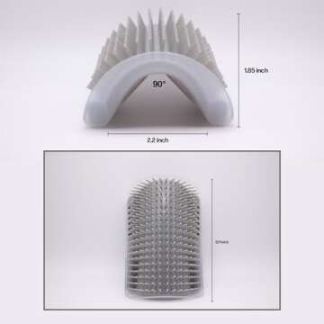 PoshGroom Cat Self Groomer, 2 Pack Wall Corner Scratchers with Catnip Soft Cat Brushes Self-Grooming...