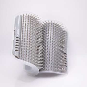 PoshGroom Cat Self Groomer, 2 Pack Wall Corner Scratchers with Catnip Soft Cat Brushes Self-Grooming Massage Comb for Long Short Fur Kitten Indoor Cats