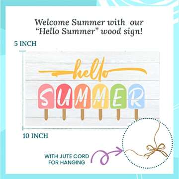 Twisted R Design Wall Art Wood Sign, Vintage Farmhouse Decor Sign, 10x5 Summer Decor Sign, Made in U...