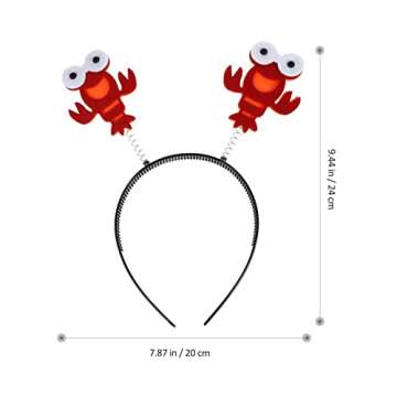 Amosfun 4pcs Cute Red Crab Hair Hoop Lobster Headband Animal Cosplay Hairbands Lobster Hair Accessor...