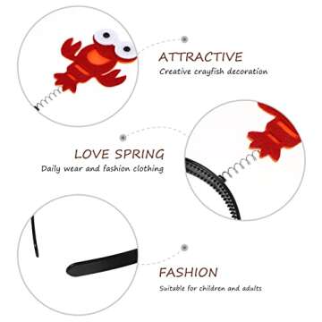 Amosfun Cute Red Crab Hair Hoop for Parties and Events