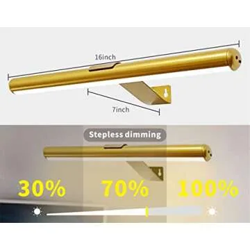 Arixinks LED Picture Light with Remote, Rechargeable - 16'' Full Metal Art Display Light, Brightness Dimmable Timer Off for Pictures, Paintings, Gallery Frame, Darboard