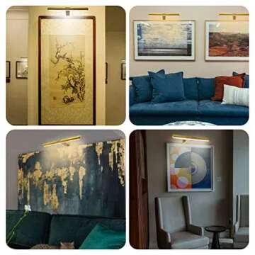 Arixinks LED Picture Light with Remote, Rechargeable - 16'' Full Metal Art Display Light, Brightness Dimmable Timer Off for Pictures, Paintings, Gallery Frame, Darboard