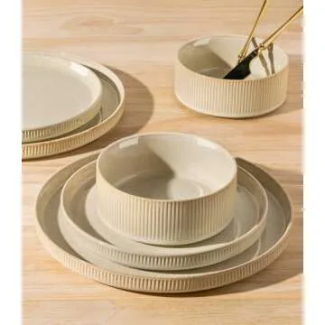 TheTerra Ceramic Dinnerware Set for 6 - Elegant & Durable