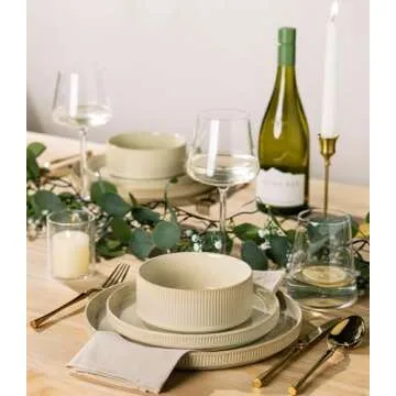 TheTerra Ceramic Dinnerware Set for 6 - Elegant & Durable