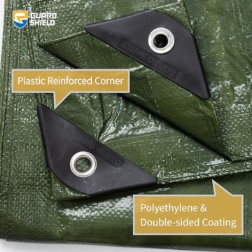 GUARD SHIELD Green Tarp Waterproof 10x16 Feet Durable Poly Cover for All Uses