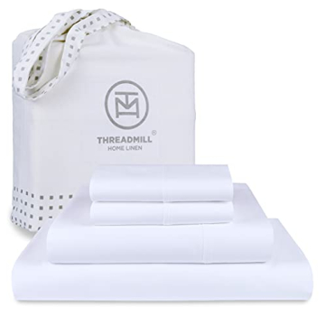 Threadmill 100% American Supima Cotton Sheets, Queen Sheet Set 1000 Thread Count Luxury 4 PC Luxury ...