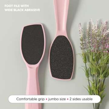 F3 Systems, Wide Emery, Double-Sided Pedicure Tool, Colossal foot file for Men & Women, Effective fo...