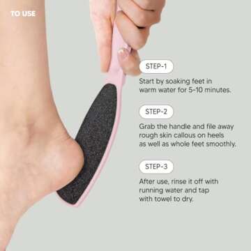 F3 Systems, Wide Emery, Double-Sided Pedicure Tool, Colossal foot file for Men & Women, Effective for Cracked Heel, Callus Remover, Foot Scrubber, Professional , (Pink)