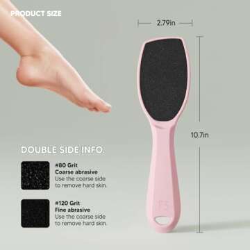 F3 Systems, Wide Emery, Double-Sided Pedicure Tool, Colossal foot file for Men & Women, Effective for Cracked Heel, Callus Remover, Foot Scrubber, Professional , (Pink)
