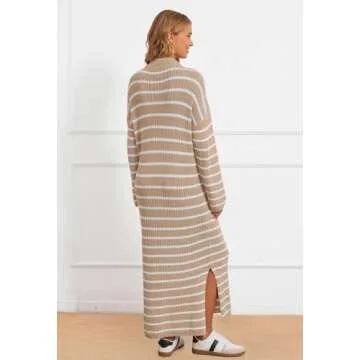 Shop MEROKEETY Striped Sweater Dress for Cozy Style